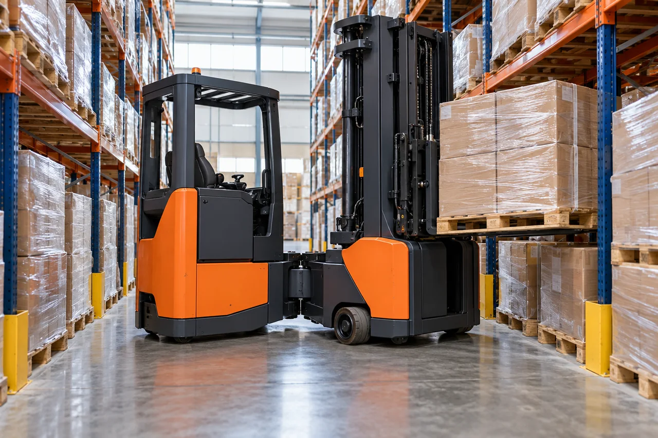 Generic articulated forklift shown in a representative work setting