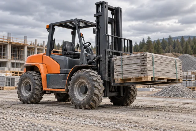 Generic rough-terrain forklift category illustration