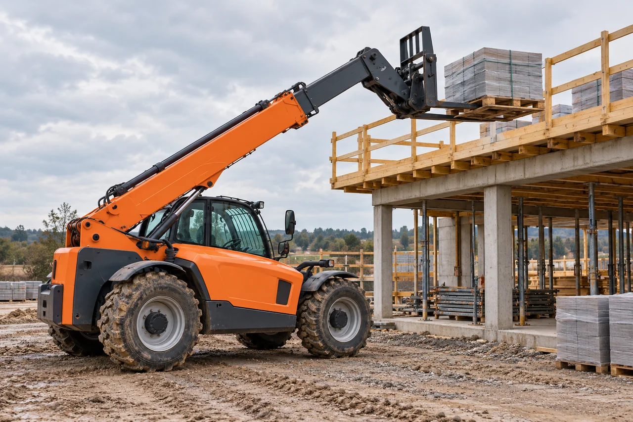 Generic telehandler shown in a representative work setting