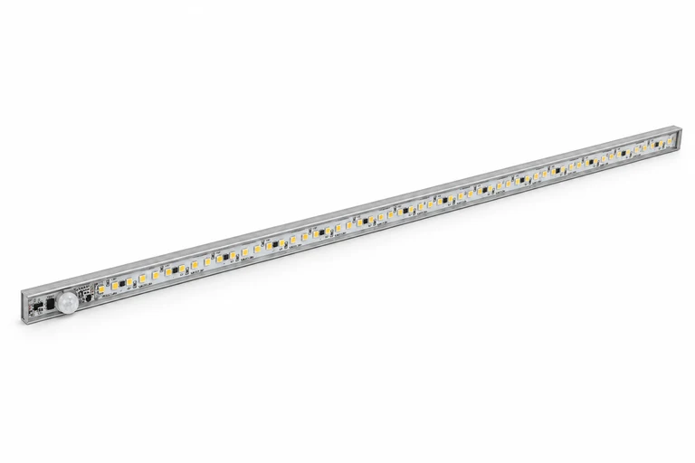 NSVP slim silver strip-light presentation with visible LED row
