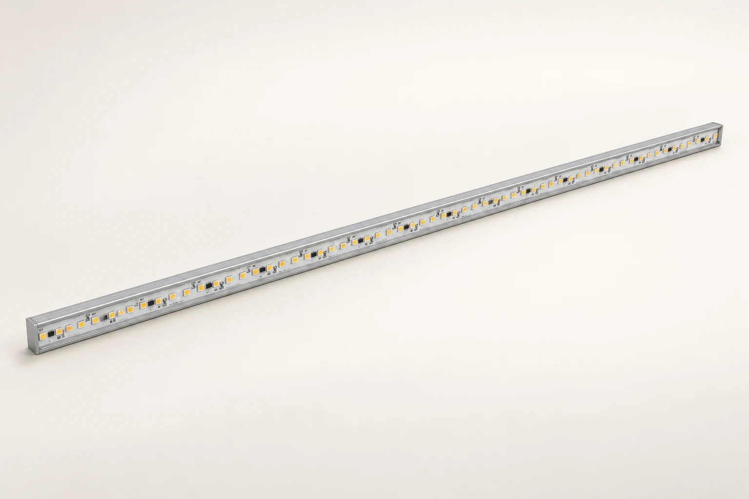NSVP100 family-based silver linear-light presentation with clear face and visible LED row