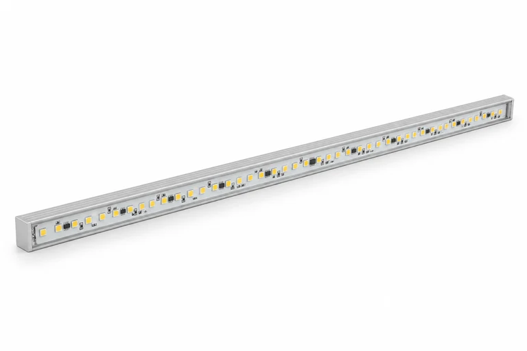 NSVP30 family-based silver linear-light presentation with clear face and visible LED row
