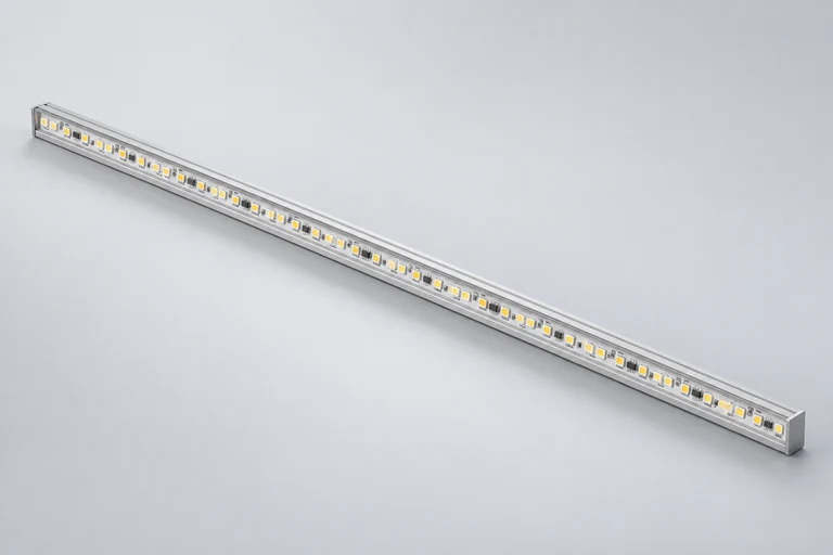 NSVP50 family-based silver linear-light presentation with clear face and visible LED row