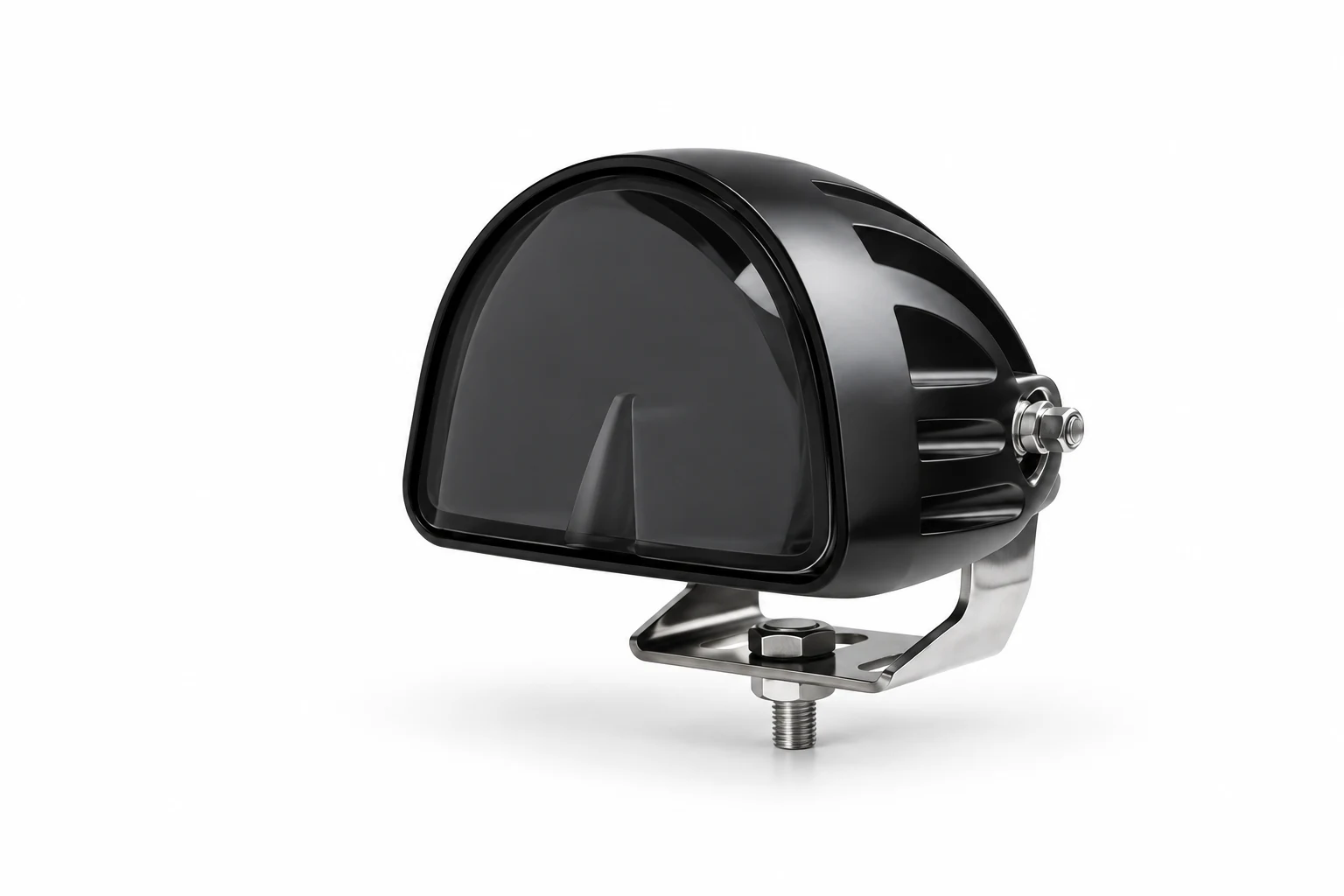 NW-U20 product presentation showing larger half-dome projection lamp and lower metal mounting bracket, without beam projection