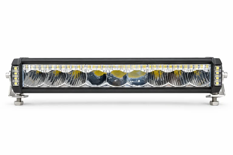 Product presentation based on NOVA imagery: NOVA NW-OX lightbar family with DRL and turn functions