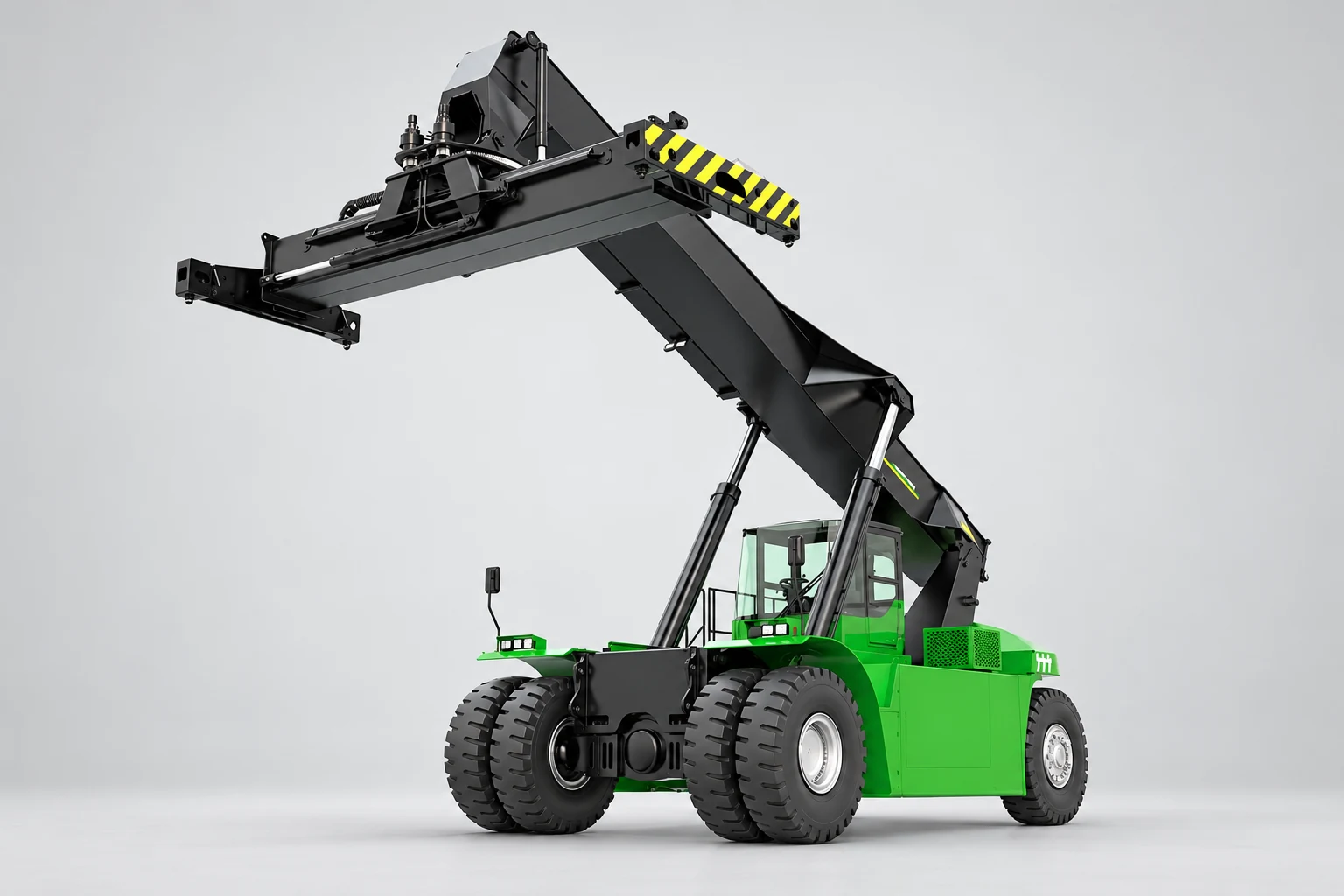 Reference-based illustration of SOCMA HNRS4531-5E electric reach stacker